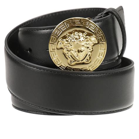 black and white versace belt